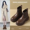 ZHR则则洋气瘦瘦靴法式复古短靴2024新款气质百搭弹力靴厚底女靴 商品缩略图1