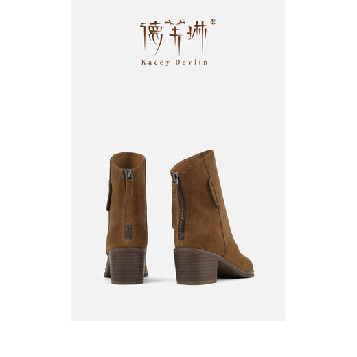 德芙琳Kacey Devlin女款秋冬新款高丝光斜口短靴KD6218【部分尺码预售，4天发货】 商品图3