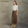 Famecoco范可儿压褶优雅半裙简约文艺长款A字裙FAC6HA001 商品缩略图2