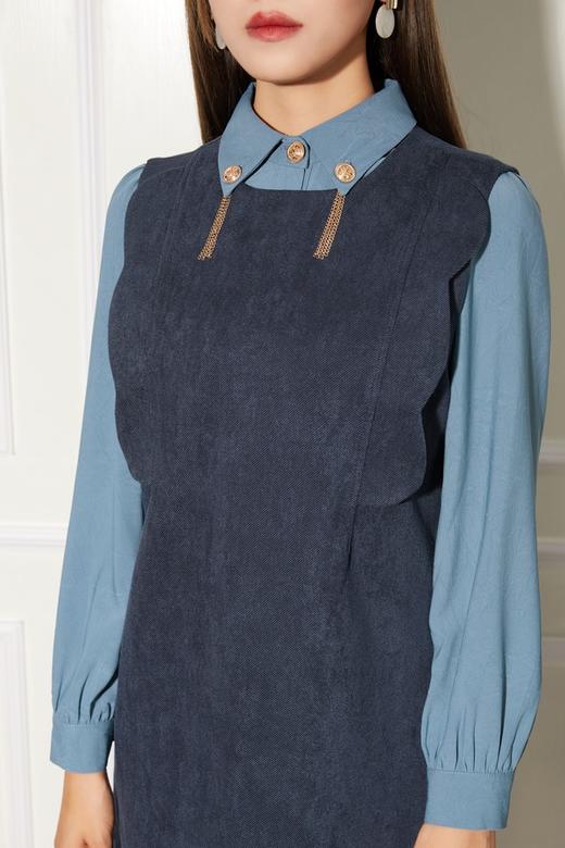 Le Malene 蓝色荷叶边两件套连衣裙 10558 商品图3