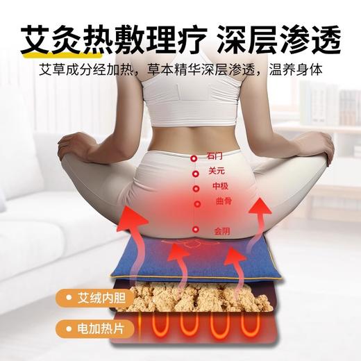 自然醒电加热艾绒坐垫艾草垫子办公室坐灸椅子毯艾绒红花热敷包臀部座垫BNHA 商品图1