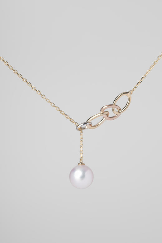 「镜像. 涟漪」Akoya珍珠14k白金黄金玫瑰金项链 商品图1