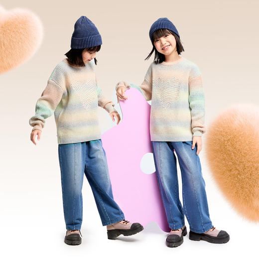 女童圆领针织衫冬季新款安奈儿童装EG444596 商品图2