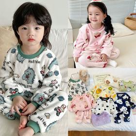 【39.9购】儿童法兰绒保暖睡衣丨加绒加厚可爱卡通居家服 软糯不束缚