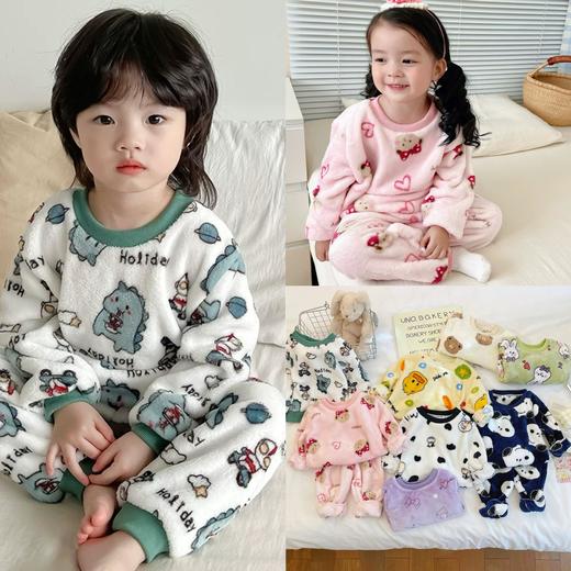 【39.9购】儿童法兰绒保暖睡衣丨加绒加厚可爱卡通居家服 软糯不束缚 商品图0
