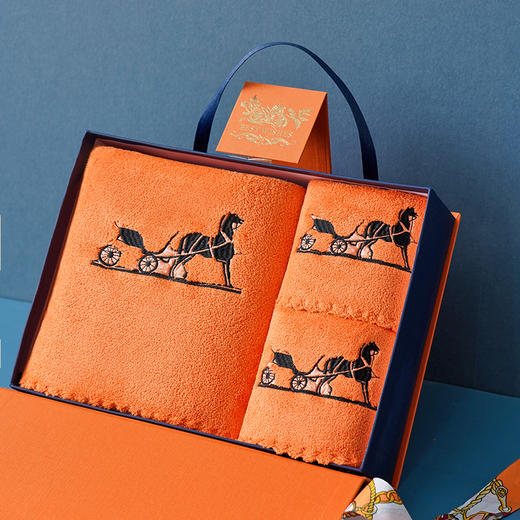 珊瑚绒毛巾浴巾礼盒三件套刺绣礼品盒套巾纯棉毛巾结婚伴手礼送人公司年会礼品 商品图3