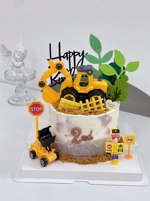 挖土机工程车生日蛋糕 商品图0