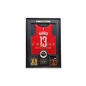 收藏系列 哈登 火箭队13号红色亲笔签名球衣