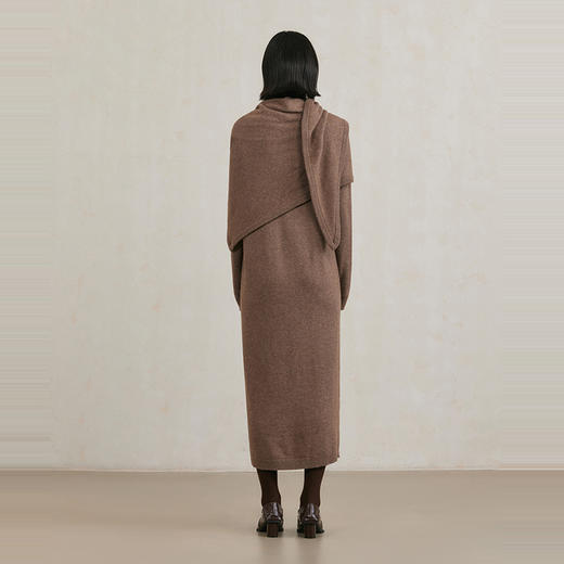 NEELLY纳俪商场同款冬季新款设计感羊毛针织连衣裙女气质通勤长裙N24102Y01069 商品图1