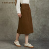 Famecoco范可儿肌理感粗斜半身裙简约高级感高腰直筒FAC6HA025 商品缩略图1