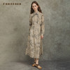 Famecoco范可儿国风改良旗袍山水印花天丝长袖连衣裙FAC6FA019 商品缩略图3