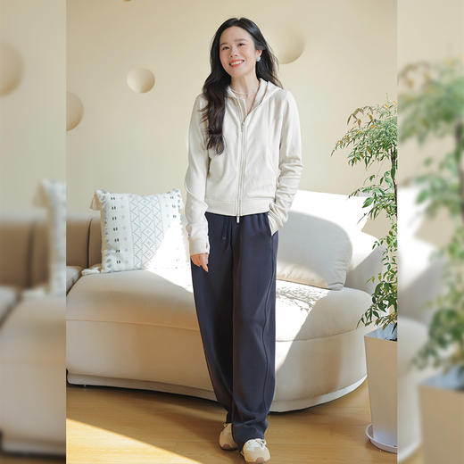 女士卫裤兰精莫代尔春秋款韩版显瘦裤子肉感中空保暖蓄热香蕉裤 商品图3