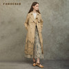 Famecoco范可儿戗驳领收腰系带长款风衣气质山水印花FAC6AT004 商品缩略图1