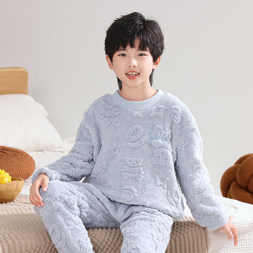 【YW】无忧购儿童韩系可爱卡通小熊法兰绒睡衣套装（截单后7天发货)25年清仓捡漏 商品图9