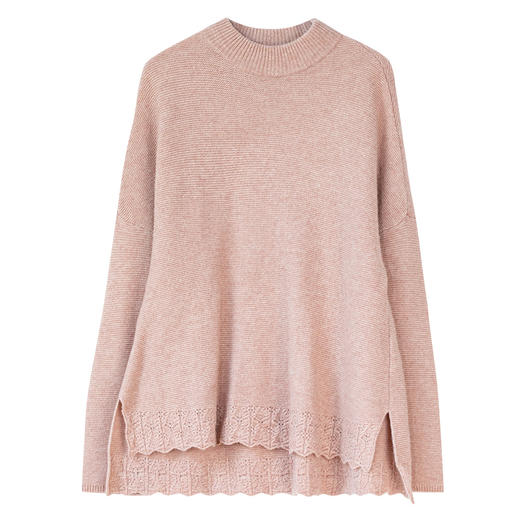 牧衣游原创 进口牦牛绒毛织混纺毛衣软糯高领宽松套头衫 落松花 商品图4