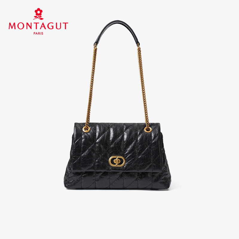 法国梦特娇复古油蜡链条包法式小香风链条包