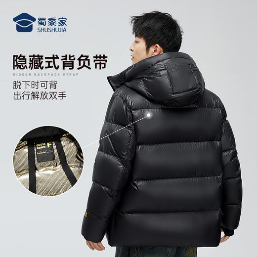 【石墨烯火山岩黑金羽绒/鹅绒服】保暖防寒羽绒服外套男女同款通勤连帽棉服YT408 商品图6