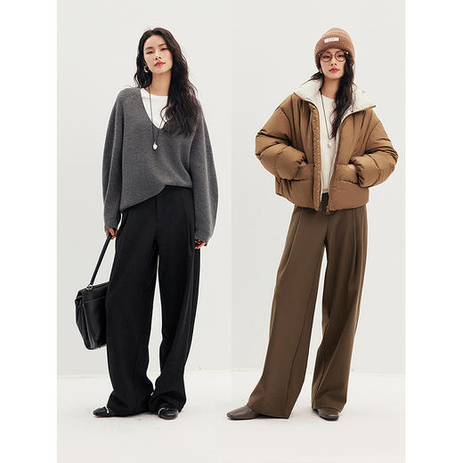 棉仓356618008  -连腰收褶直筒西裤 商品图4