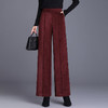雀说安哥拉红灯芯绒垂感阔腿裤新款时尚洋气高腰直筒休闲裤AL2390 商品缩略图7