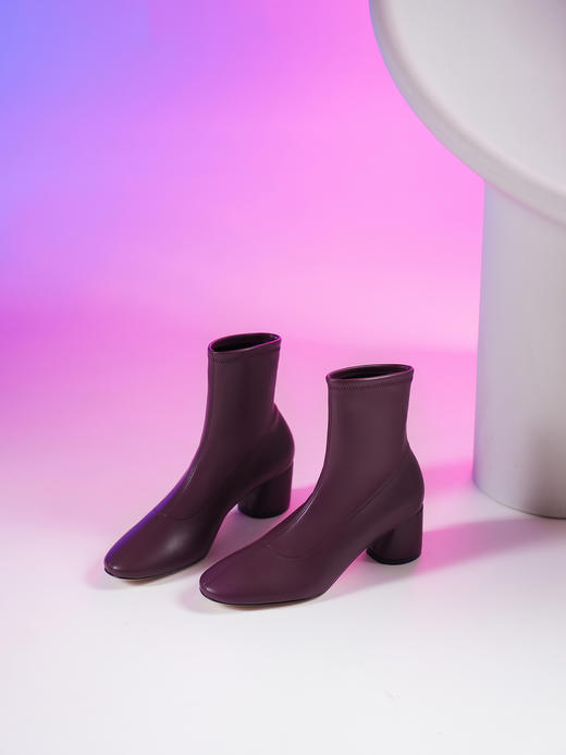 豪麟名鞋CASADEI女鞋短靴人造革C474N紫色 商品图3