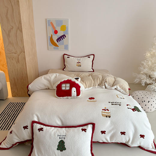 【双旦秒杀】自然醒仿生羊毛绒牛奶绒四件套可爱圣诞人冬季加厚少女心被套珊瑚绒床上用品MT（不参与优惠券） 商品图4