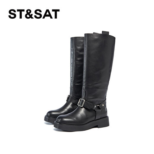 星期六复古扣饰美腿长筒骑士靴SSC4117414 商品图2