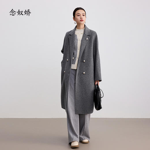 【商场同款】CNT4071“格雷灰糯米裤” 宽直筒裤 前中立体线设计视觉显瘦 后松紧腰轻松舒适 拉绒雪尼尔弹力面料 不紧绷易打理 商品图4