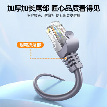 秋叶原（CHOSEAL）超五类网线 CAT5e类高速百兆网线 家用工程装修电脑宽带连接跳线成品网线 灰色5米 QS5401AT5 商品图5