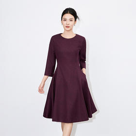 【高货wl】全新升级【铂金会员330/天猫439/差价109】(13343) 洛诗琳秋季法式轻奢高级感印花七分袖连衣裙时尚简约A字裙