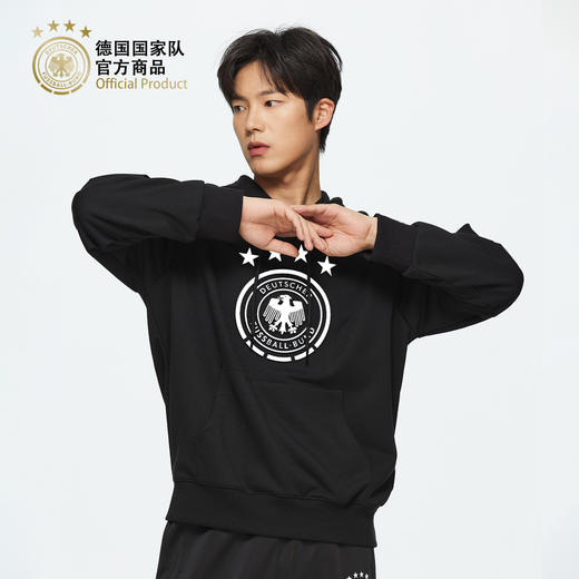 【官方正版】德国国家队 | 黑色队徽连帽卫衣运动服logo休闲简约时尚 商品图2