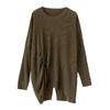 CC-JDS-8873秋装长袖t恤女2024春秋新款不规则抽绳蝙蝠袖针织衫慵懒宽松毛衣 商品缩略图4