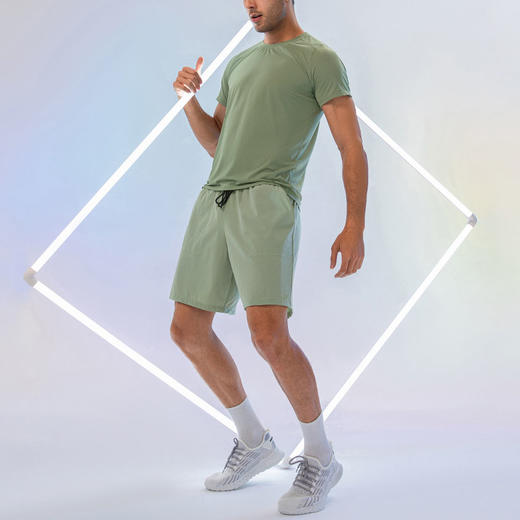 跃牌【欲动春风】男装系列 男夏宽松跑步健身短裤时尚休闲运动五分裤21412 商品图3