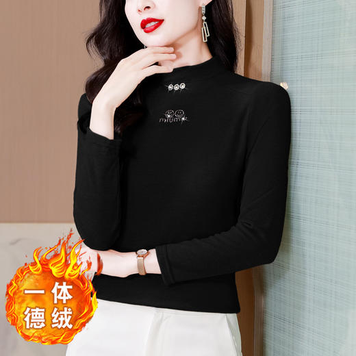 雀说半高圆领加厚德绒打底衫新款洋气内搭保暖上衣AL312 商品图7
