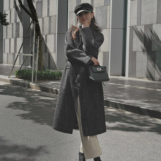 【顺丰包邮】81847 洛诗琳立领收腰*英伦风中长款毛呢外套03017 商品图1