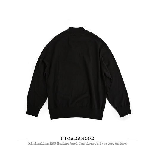 Cicadahood极简RWS美利奴羊毛高领套头针织衫 无性别 商品图1