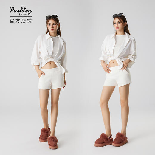 【梅花出品】帕奢利女士羊毛厚底松紧带平底包头鞋HZ020L 商品图1