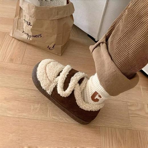 「惬意舒适！3款配色」2024新款家居鞋 月子鞋女冬季外穿室内家居包跟保暖加绒毛毛棉拖鞋女 商品图2
