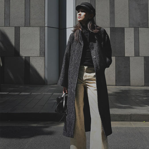 【顺丰包邮】81847 洛诗琳立领收腰*英伦风中长款毛呢外套03017 商品图2