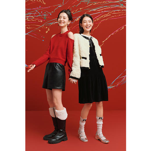 【严选】诗凡黎千金玛德琳连衣裙法式质感裙子2023年冬新款高级显瘦长裙女SEC490981 商品图1