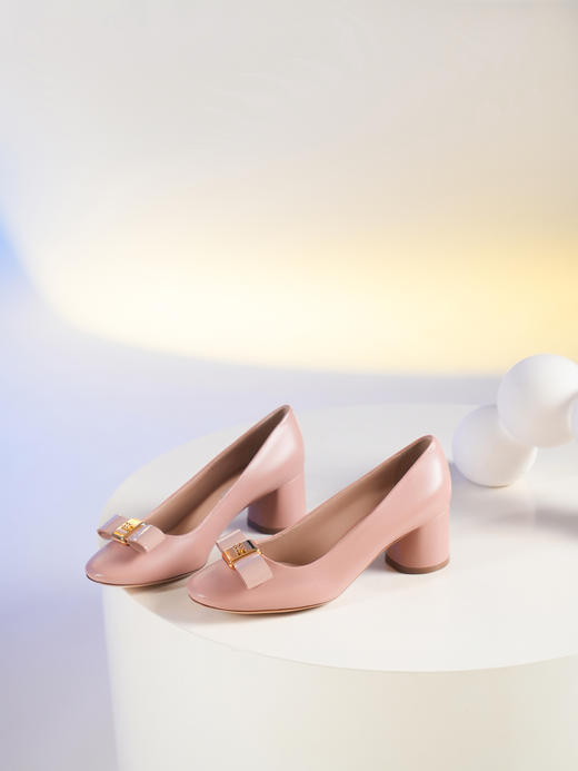 豪麟名鞋CASADEI女鞋皮鞋羊皮革C742605P粉色 商品图3