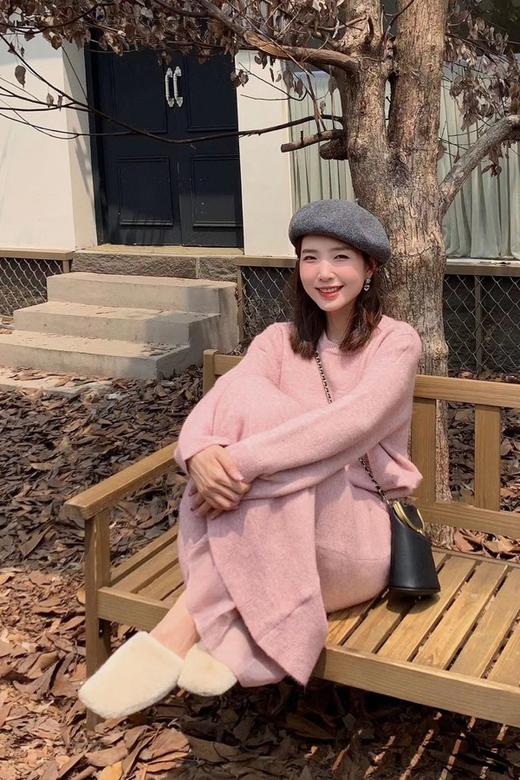 amadella 温柔甜美系粉色双层针织半裙纱裙 17474 商品图2