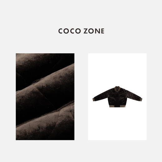 COCO ZONE 秋冬撞色立领棉服设计感长袖上衣CC1C2220 商品图2
