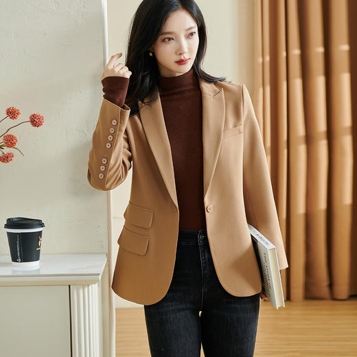 【通勤西装】米思阳2025秋冬季时尚气质职业修身显瘦立体剪裁精致西服外套2486 商品图0