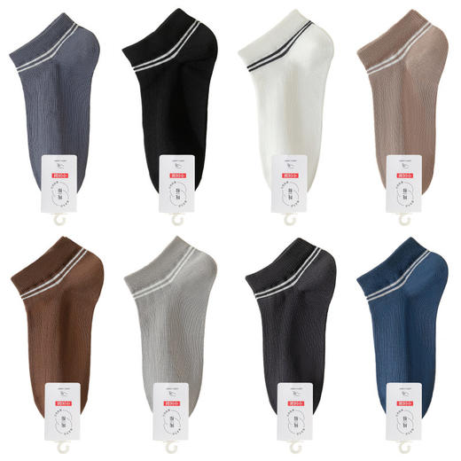 SYWY-Y19 【1双】纯棉防臭吸汗抗菌防滑短袜男士透气休闲中筒袜子船袜袜隐形袜男夏 商品图4