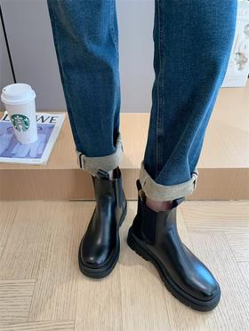 头层牛皮切尔西靴子百搭常青款