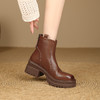 品质好货 | Safiya/索菲娅2024秋冬圆头复古休闲粗跟厚底短靴 SF44118717 商品缩略图8