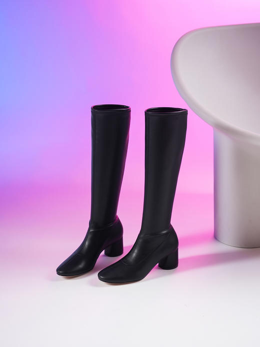 豪麟名鞋CASADEI女鞋长靴人造革C328N黑色 商品图3