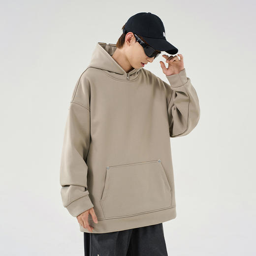 【加绒】【新款DSY】大依优型大码加绒连帽扎染拉链卫衣长袖加肥加大休闲运动上衣男打底衫胖子冬季保暖 商品图6