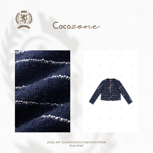 COCO ZONE 秋冬设计感条纹外套圆领长袖上衣CC2D2429 商品图2