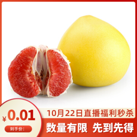 甜果源源 平和琯溪红心柚子红心蜜柚红柚新鲜水果送礼水果礼盒(A级精选果）平和红柚带箱5斤礼盒装(2个）(单果850-1250g）